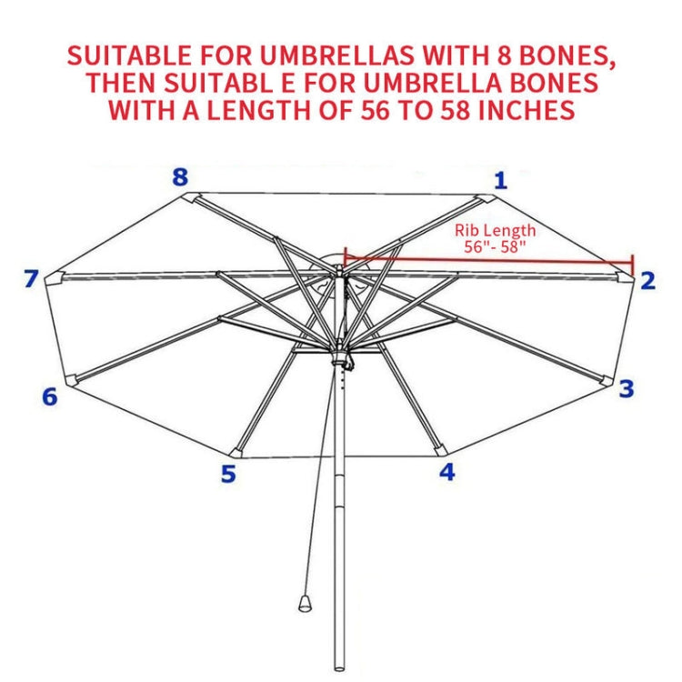 Polyester Parasol Replacement Cloth Round Garden Umbrella Cover, Size: 3m 8 Ribs(Khaki) Eurekaonline
