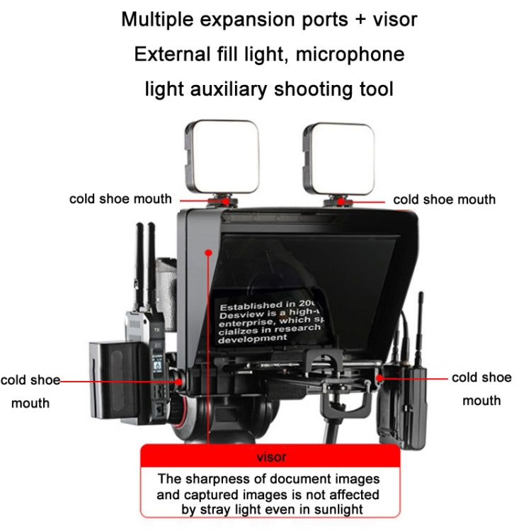 Portable Camera SLR Photography Large Screen Teleprompter(Black) Eurekaonline