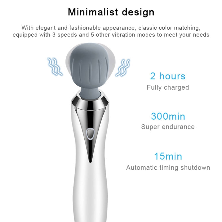 Portable Mini Multifunctional Physiotherapy Electric Hand-held Massage Stick(White) Eurekaonline