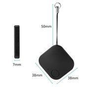 Portable Mini Square Anti Lost Device Smart Bluetooth Remote Anti Theft Keychain Alarm(Black) Eurekaonline