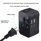 Portable Multi-function Dual USB Ports Global Universal Travel Wall Charger Power Socket, For iPad , iPhone, Galaxy, Huawei, Xiaomi, LG, HTC and Other Smart Phones, Rechargeable Devices(Black) Eurekaonline