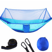 Portable Outdoor Camping Full-automatic Nylon Parachute Hammock with Mosquito Nets, Size : 290 x 140cm (Dark Blue + Baby Blue) Eurekaonline