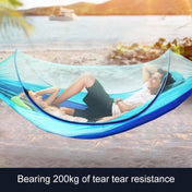 Portable Outdoor Camping Full-automatic Nylon Parachute Hammock with Mosquito Nets, Size : 290 x 140cm (Dark Blue + Baby Blue) Eurekaonline