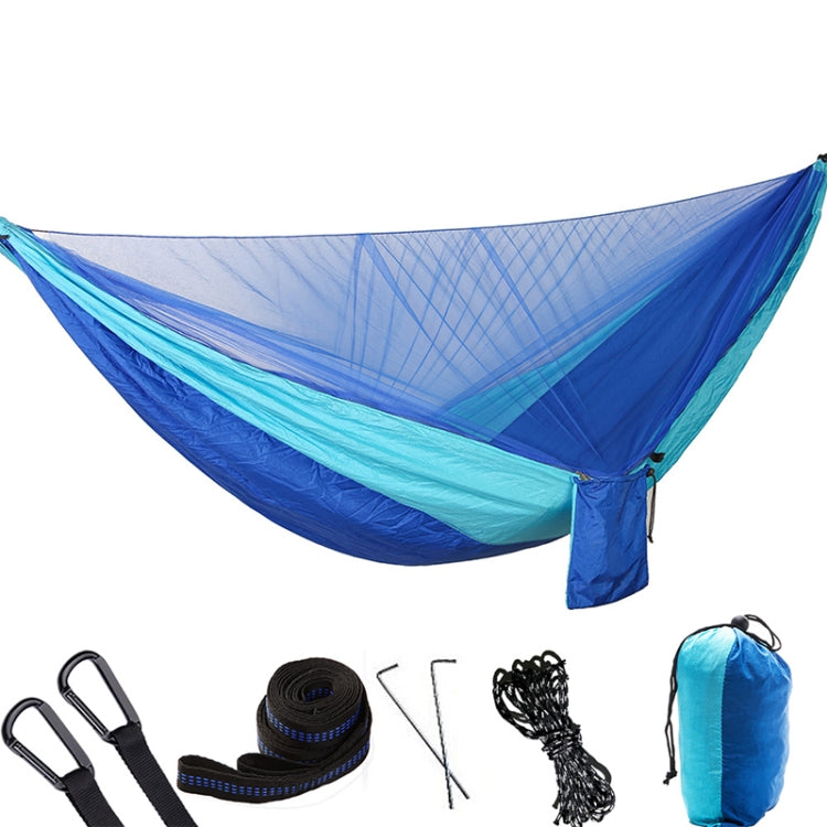 Portable Outdoor Parachute Hammock with Mosquito Nets (Dark Blue + Baby Blue) Eurekaonline