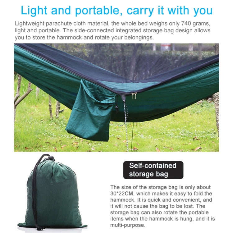 Portable Outdoor Parachute Hammock with Mosquito Nets (Dark Blue + Baby Blue) Eurekaonline