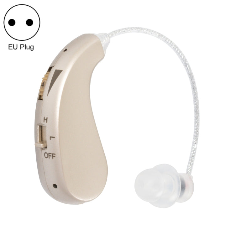 Portable Rechargeable Invisible Hearing Aid EU Plug(Gold) Eurekaonline