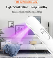 Portable UV Light Sterilizer Sterilization Stick Disinfection Ultraviolet Lamp(White) Eurekaonline