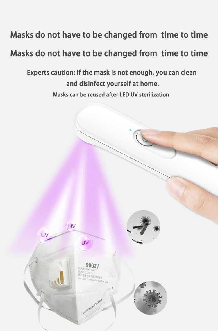 Portable UV Light Sterilizer Sterilization Stick Disinfection Ultraviolet Lamp(White) Eurekaonline