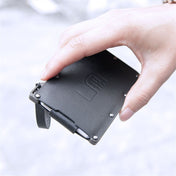 Portable Ultra-thin Card Holder Pull-out Design Invisible Personalized Card Holder, Style:Black Genuine Leather Eurekaonline