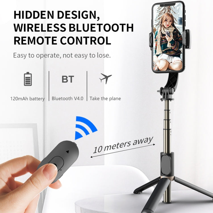 Q08 Gimbal Stabilizer Bluetooth Remote Control Tripod Selfie Stick (Black) Eurekaonline