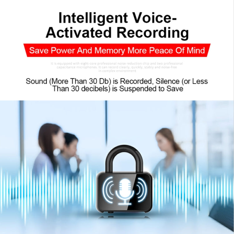 Q11 Intelligent HD Noise Reduction Lock Voice Recorder, Capacity:32GB(Black) Eurekaonline