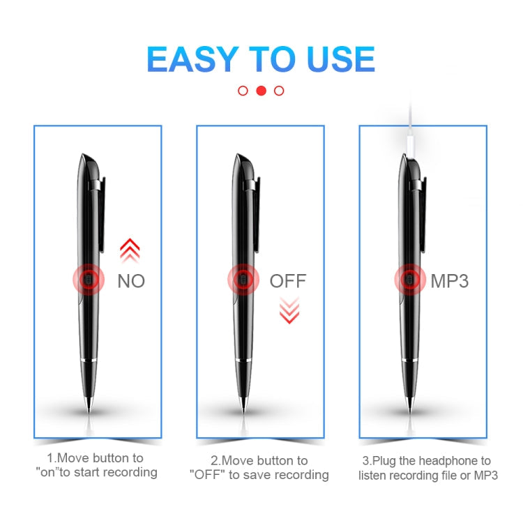 Q9 AI Intelligent High-definition Noise Reduction Conference Recording Pen Voice Control Recorder, Capacity:16GB(Black) Eurekaonline