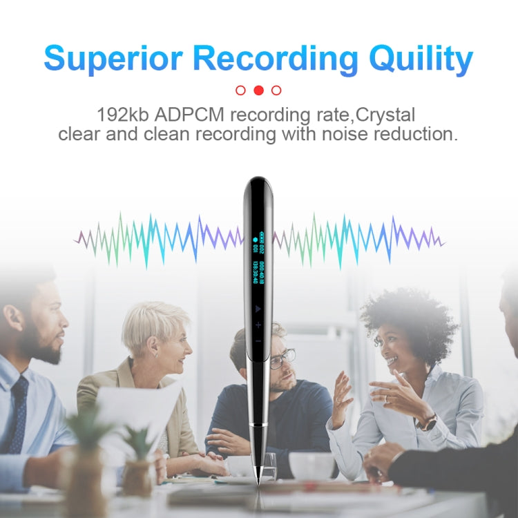 Q9 AI Intelligent High-definition Noise Reduction Conference Recording Pen Voice Control Recorder, Capacity:32GB(Black) Eurekaonline