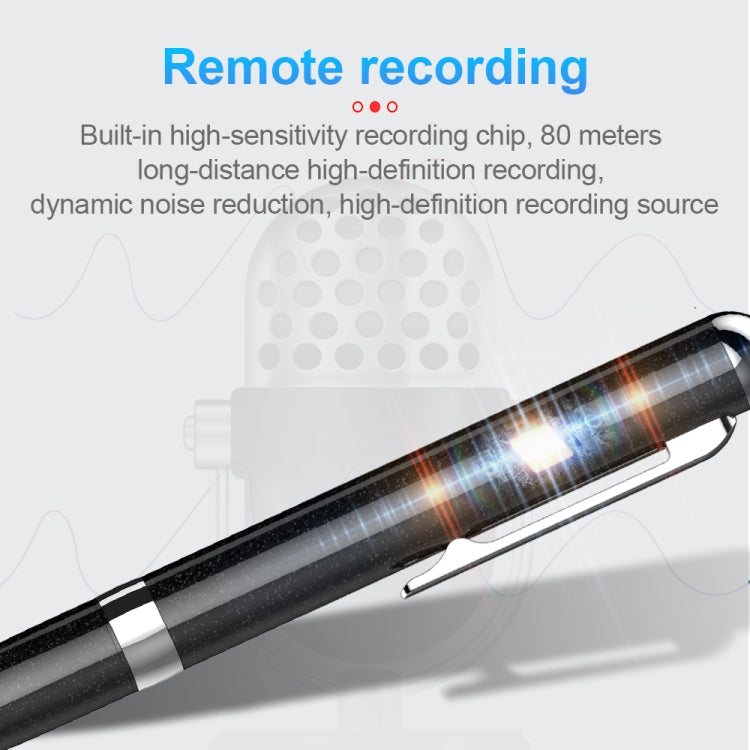 Q96 Intelligent HD Digital Noise Reduction Recording Pen, Capacity:128GB(Black) Eurekaonline