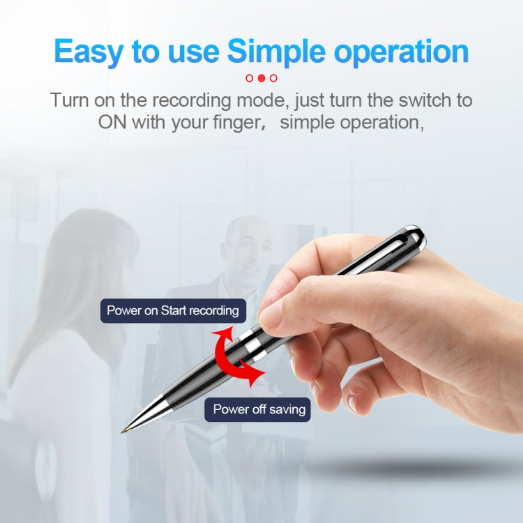 Q96 Intelligent HD Digital Noise Reduction Recording Pen, Capacity:128GB(Black) Eurekaonline