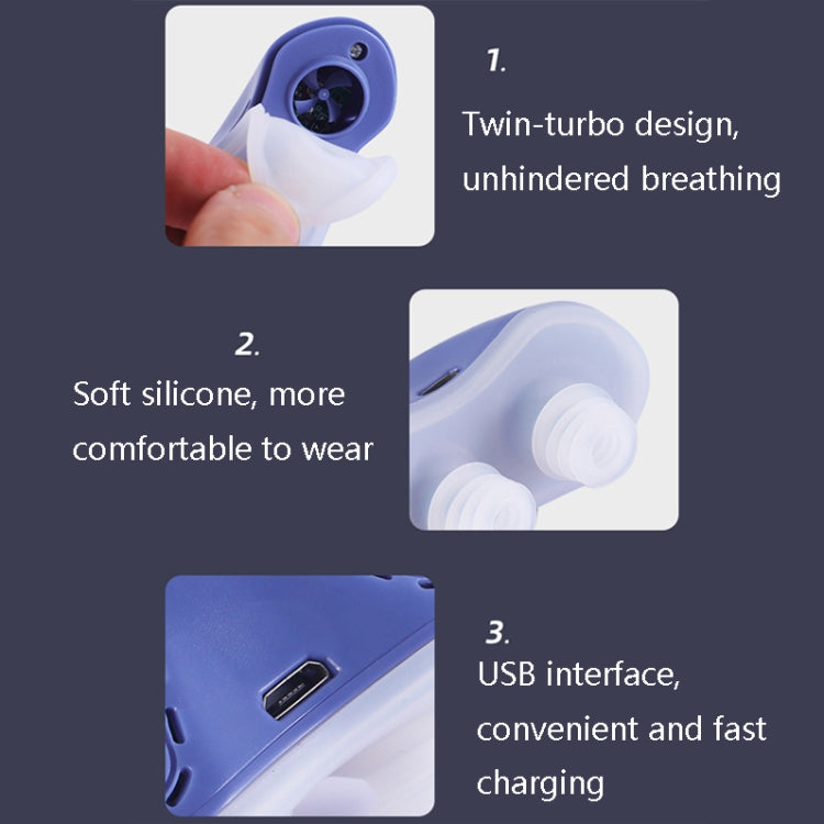 QC-002 Portable Chargeable Electric Anti-Snoring Device(Coral Blue) Eurekaonline
