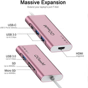 QGeeM 7 In 1 Type-C Extension HUB Adapter Supports HDMI / 4K / PD(QG-UH07-6) Eurekaonline