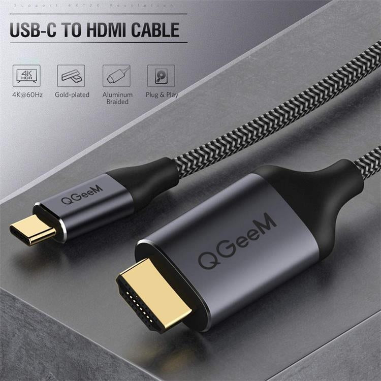 QGeeM QG-UA09 Type-C To HDMI Cable 1.8m Eurekaonline