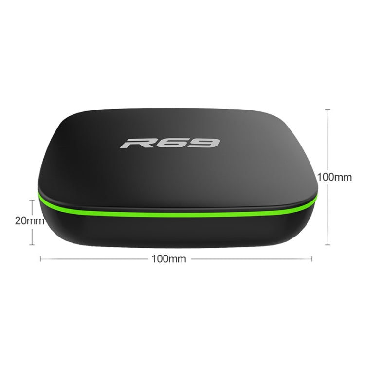 R69 1080P HD Smart TV BOX Android 4.4 Media Player with Remote Control, Quad Core Allwinner H3, RAM: 1GB, ROM: 8GB, 2.4G WiFi, LAN, US Plug Eurekaonline