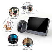 R9 4.3 inch WiFi Smart Video Visual Electronic Peephole Doorbell (Black) Eurekaonline