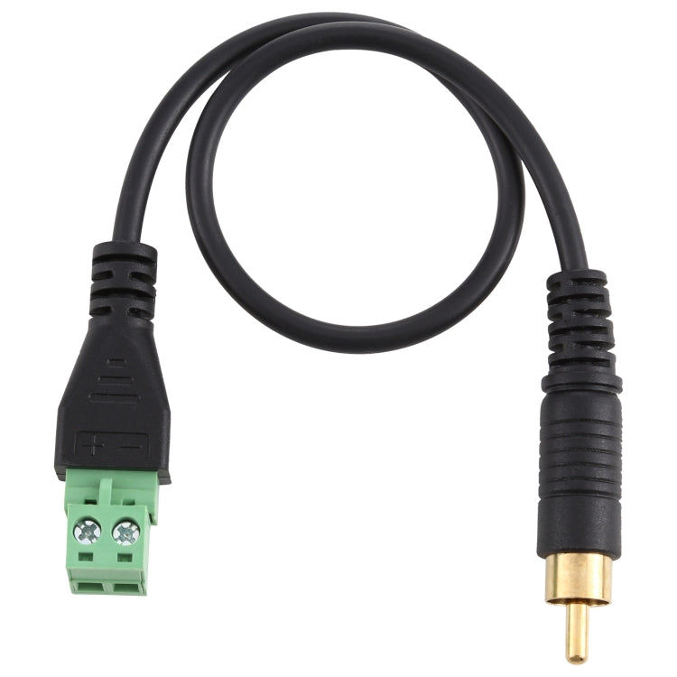 RCA Male Gold-plated to 2 Pin Pluggable Terminals Solder-free USB Connector Solderless Connection Adapter Cable, Length: 30cm Eurekaonline