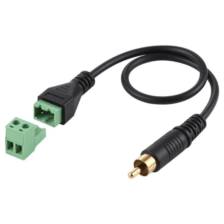 RCA Male Gold-plated to 2 Pin Pluggable Terminals Solder-free USB Connector Solderless Connection Adapter Cable, Length: 30cm Eurekaonline
