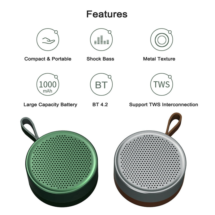 REMAX RB-M39 Bluetooth 4.2 Portable Wireless Speaker(Green) Eurekaonline