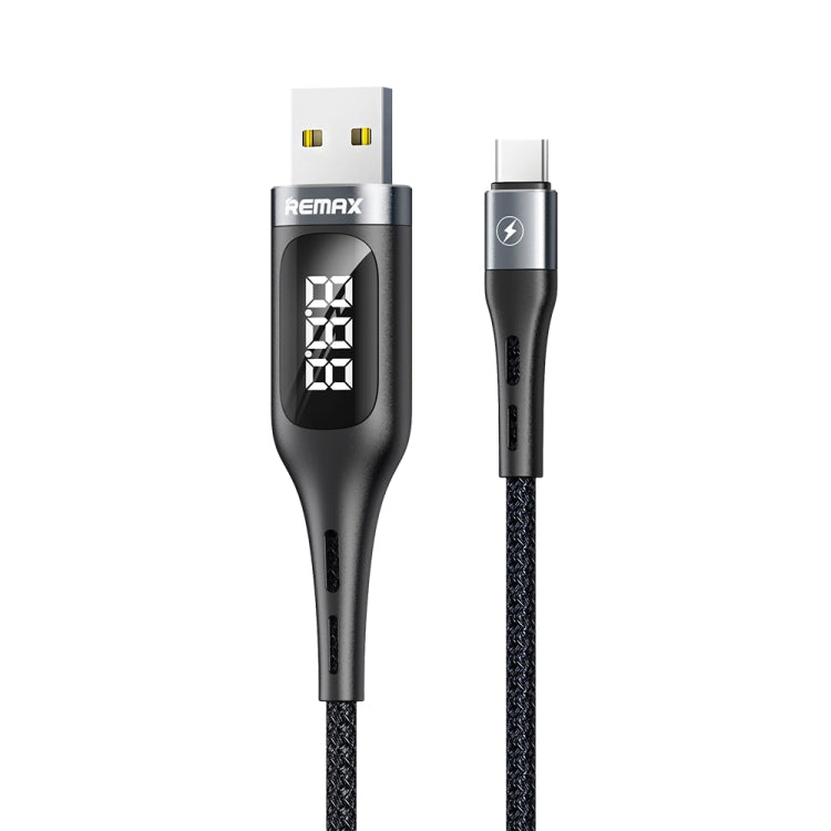 REMAX RC-096a Leader 1.2m 2.1 USB to USB-C / Type-C Intelligent Digital Display Aluminum Alloy Braid Fast Charging Data Cable Eurekaonline