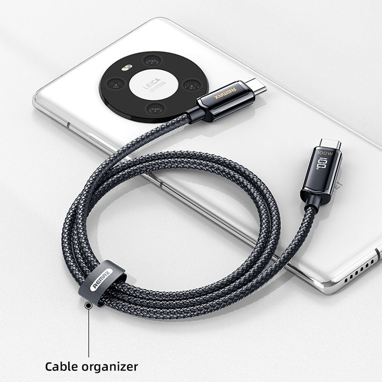  USB-C Intelligent Digital Display Zinc Alloy Braided Charging Data Cable, Length: 1.2m (Tarnish) Eurekaonline