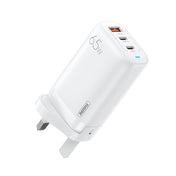 REMAX RP-U55 Territory Series 65W USB+Dual USB-C / Type-C Interface Fast Charger, Specification:UK Plug(White) Eurekaonline