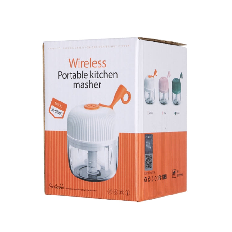 REMAX SL-BM03 Rechew Series Wireless Electric Garlic Stirrer Cordless Portable Food Processor (White) Eurekaonline