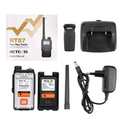 RETEVIS RT87 136-174MHz + 400-480MHz 128CHS Waterproof Dual Band DTMF Two Way Radio Handheld Walkie Talkie, EU Plug Eurekaonline