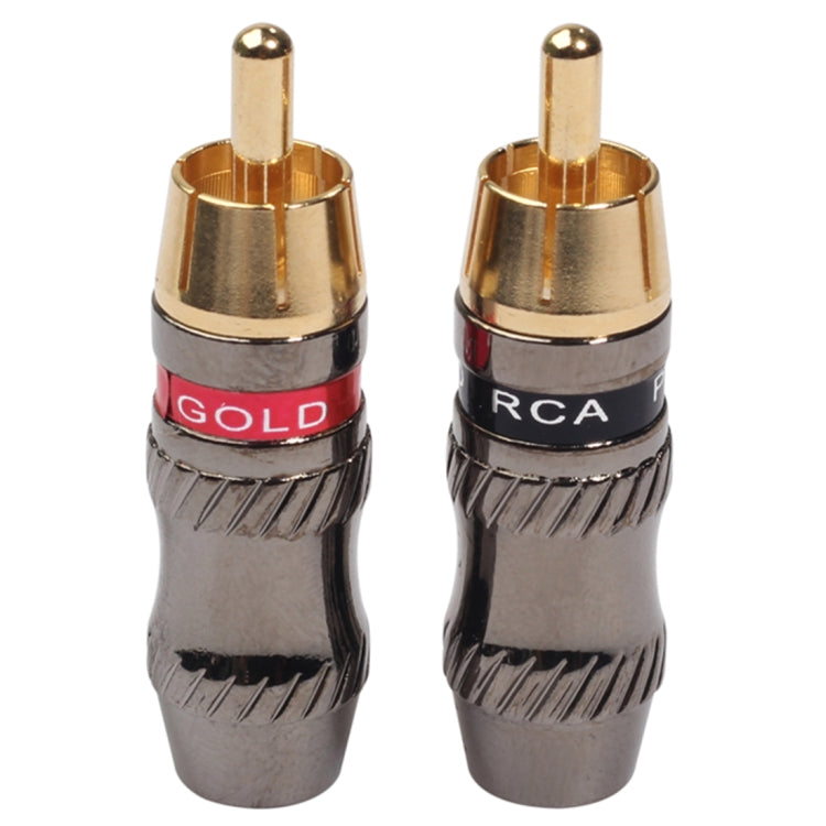 REXLIS TR026 2 PCS RCA Male Plug Audio Jack Gold Plated Adapter for DIY Audio Cable & Video cable Eurekaonline