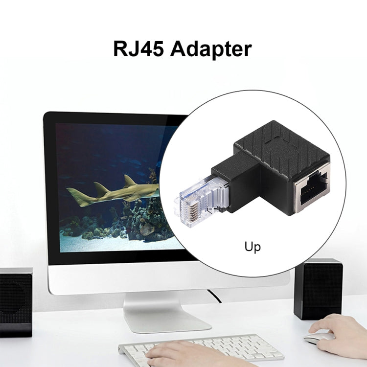 RJ45 Male to Female Converter 90 Degrees Extension Adapter for Cat5 Cat6 LAN Ethernet Network Cable Eurekaonline