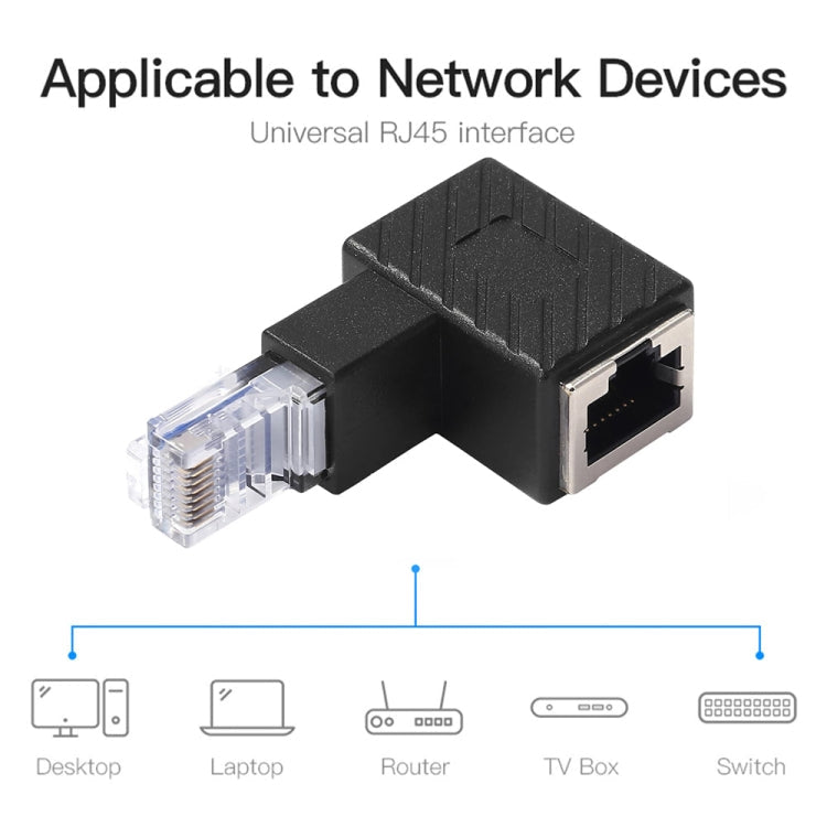 RJ45 Male to Female Converter 90 Degrees Extension Adapter for Cat5 Cat6 LAN Ethernet Network Cable Eurekaonline