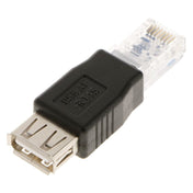 RJ45 Male to USB AF Adapter(Black) Eurekaonline