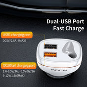 ROCK B401 2 in 1 3A USB Port Car Charger & V5.0 Bluetooth Right Ear Headset, Dual USB Interface, Support Hands-free Call(White) Eurekaonline