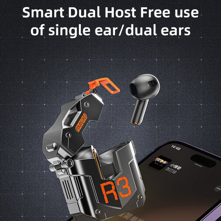 ROCK R3 Steampunk Mecha Wireless Bluetooth Earphone(Flame Black) Eurekaonline