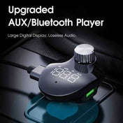 ROCK SPACE B302 18W QC3.0 Dual USB Digital Display Bluetooth Car Charger, Support 64GB U Disk & TF Card / FM / AUX / Hands-free Call (Black) Eurekaonline