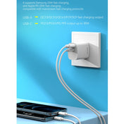 ROCK T51 30W Type-C / USB-C + USB PD Dual Ports Fast Charging Travel Charger Power Adapter, EU Plug(White) Eurekaonline