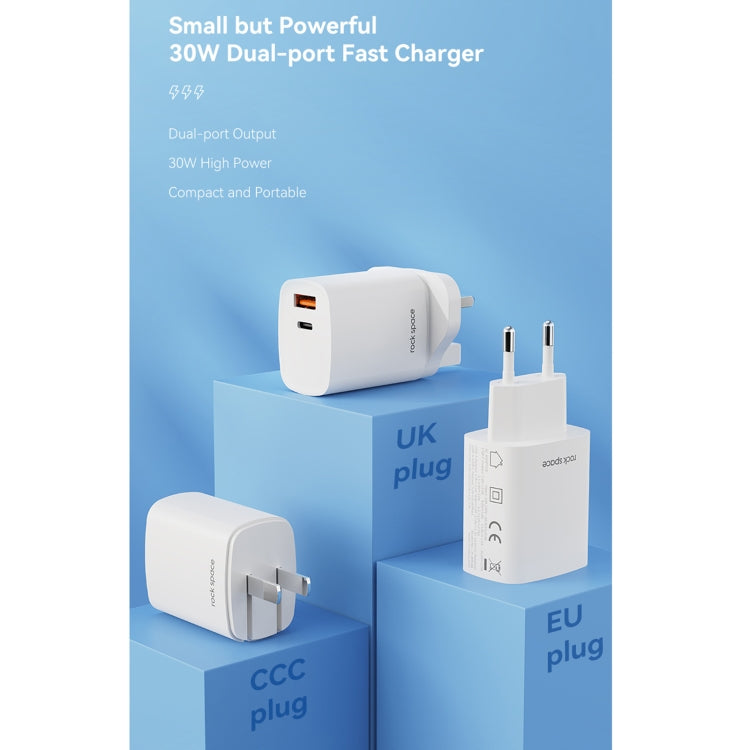  USB-C + USB PD Dual Ports Fast Charging Travel Charger Power Adapter, UK Plug(White) Eurekaonline
