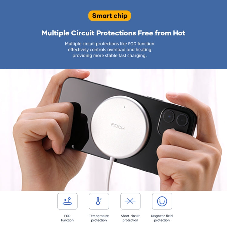 ROCK W33 Portable Mini Magnetic Magsafe Wireless Charger for iPhone 14 / 13 / 12 Series Eurekaonline