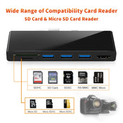 ROCKETEK SK-S5H 3 x USB 3.0 + HDMI + SD / TF Memory Card Reader HUB 4K HDMI Adapter(Black) Eurekaonline
