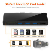 ROCKETEK SK-S5H 3 x USB 3.0 + HDMI + SD / TF Memory Card Reader HUB 4K HDMI Adapter(Black) Eurekaonline