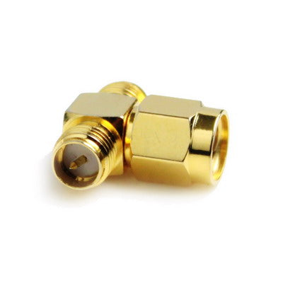 RP-SMA Male to 2 RP-SMA Female Adapter (T Type), Gold Plated Eurekaonline