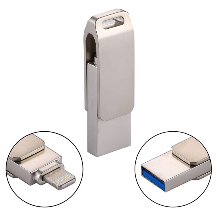 RQW-10G 2 in 1 USB 2.0 & 8 Pin 128GB Flash Drive, for iPhone & iPad & iPod & Most Android Smartphones & PC Computer Eurekaonline