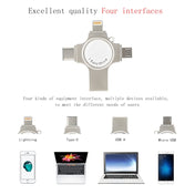 RQW-11S 4 in 1 USB 2.0 & 8 Pin & Micro USB & USB-C / Type-C 128GB Flash Drive Eurekaonline