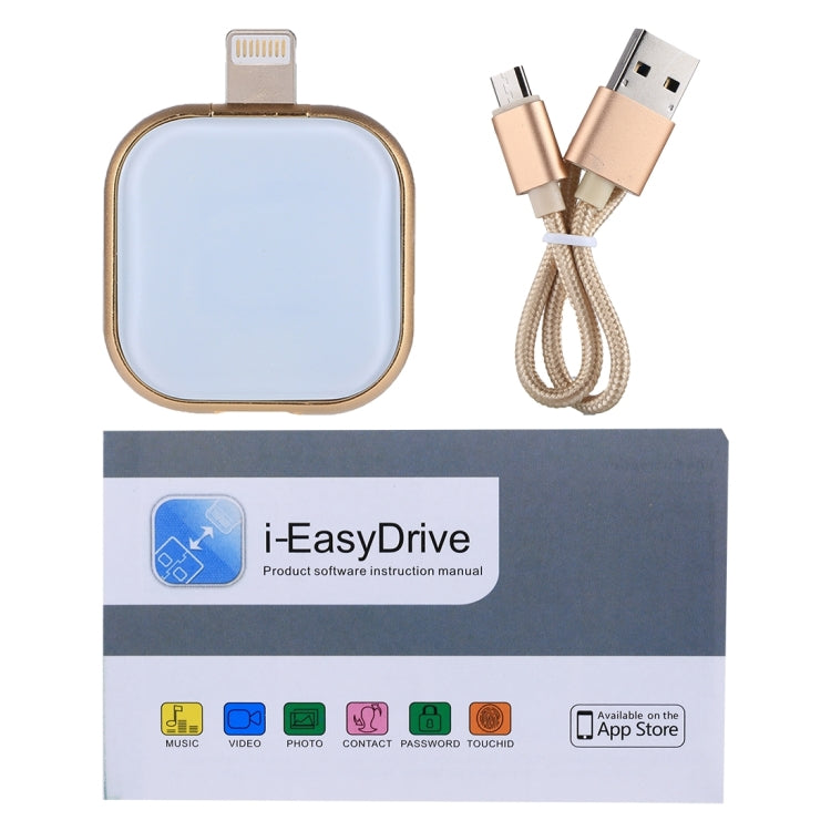RQW-18S 8 Pin 128GB Multi-functional Flash Disk Drive with USB / Micro USB to Micro USB Cable(Gold) Eurekaonline