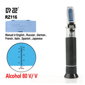 RZ116 Refractometer Alcohol Portable Automatic Digital Refractometer 0-80 Glycol Handheld Atc Brix Refractometer Beer Box Eurekaonline