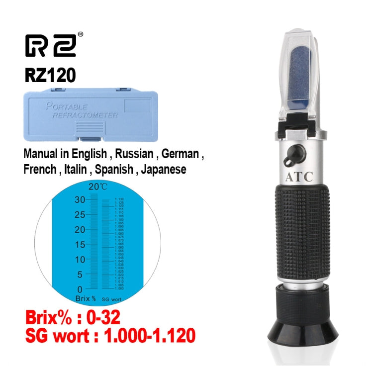 RZ120 Genuine Refractometer Beer Brix Wort Sugar Alcohol Specific Gravity Handheld Tool Hydrometer Eurekaonline